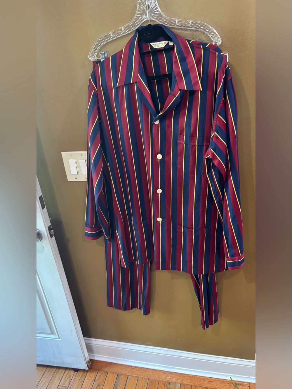 Vintage Derek Rose Men’s Striped Pajama Set 100% Cotton Made in England XL